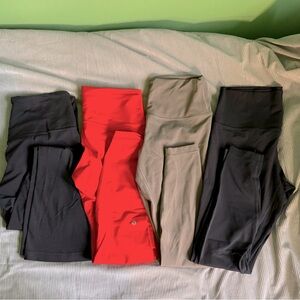 LULULEMON - Bundle of 4 leggings in Size 12. worn 1-2 times.